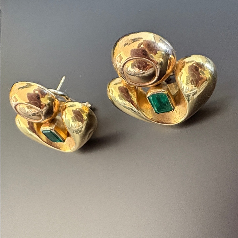 Authentic Emerald Stone Earrings - Picture 6 of 8